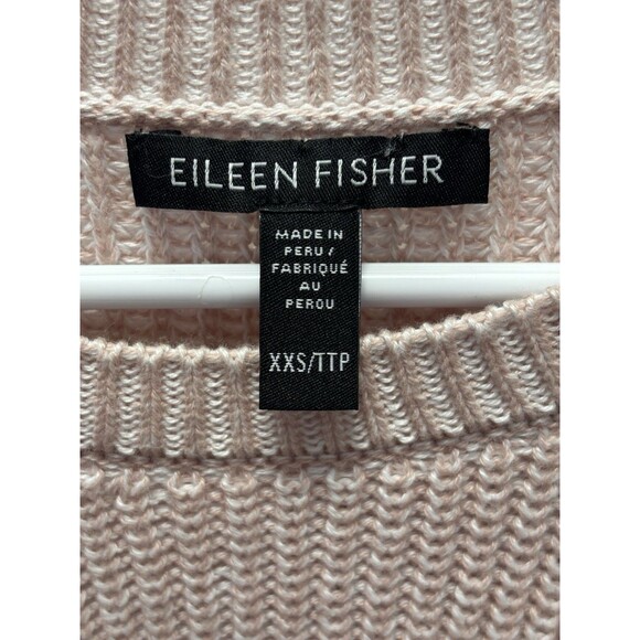 EILEEN FISHER Peruvian Organic Cotton Blend Crew Neck Top Sweater Oversized XXS - Picture 14 of 16